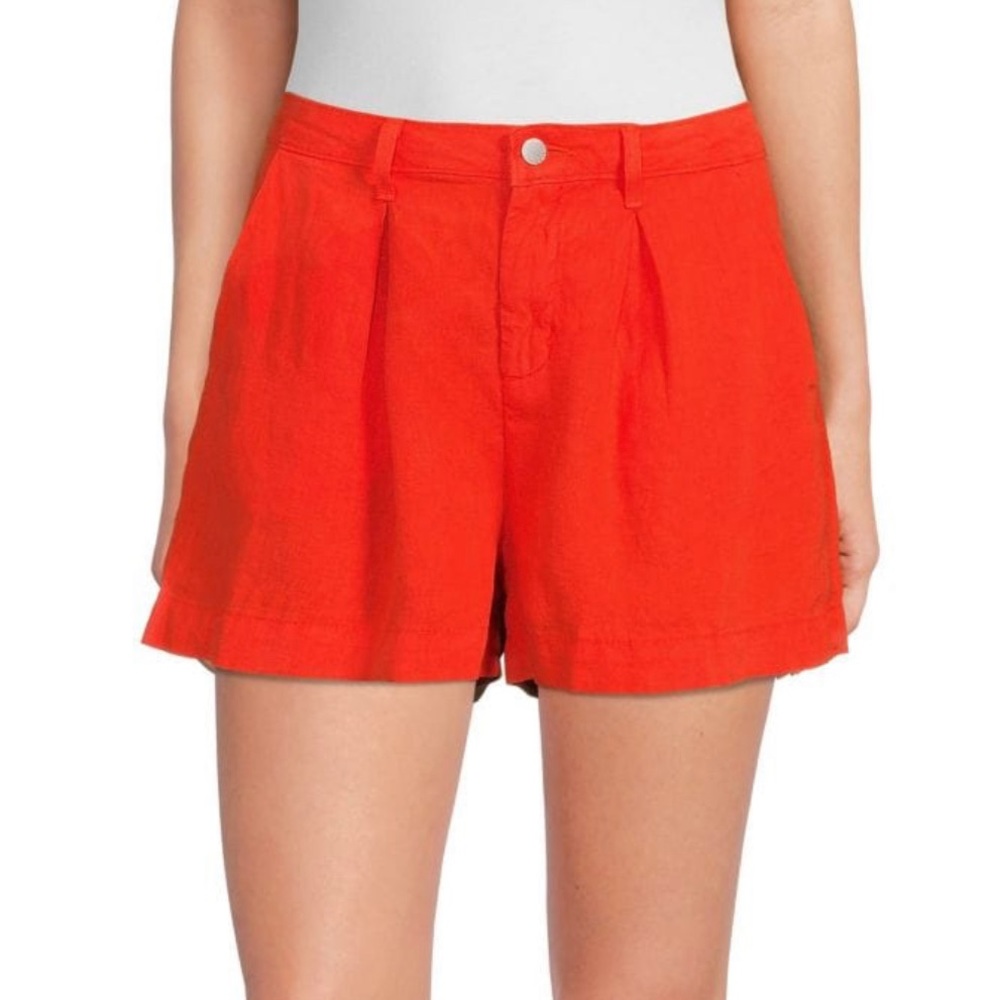 Brand New L’Agence Zahari Linen Shorts - Cherry Tomato- Size 26